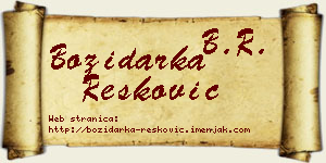 Božidarka Resković vizit kartica